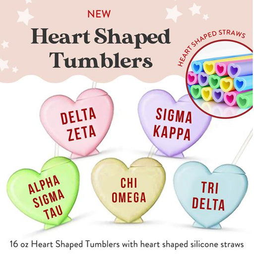 Sigma Delta Tau SORORITY HEART SHAPED TUMBLERS