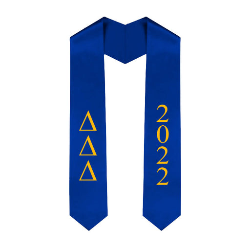 Delta Delta Delta Vertical Grad Stole with Letters & Year