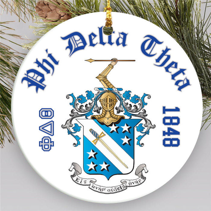 Phi Delta Theta.jpg Round Crest Ornament