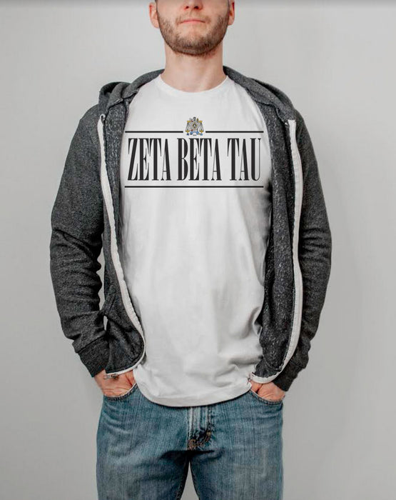 Zeta Beta Tau Double Bar Crest T-Shirt Zeta Beta Tau Double Bar Crest T-Shirt