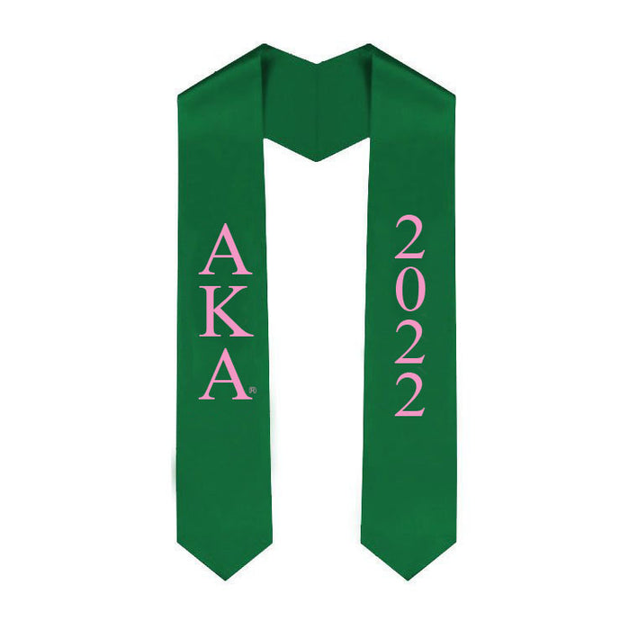 Alpha Kappa Alpha Vertical Grad Stole with Letters & Year