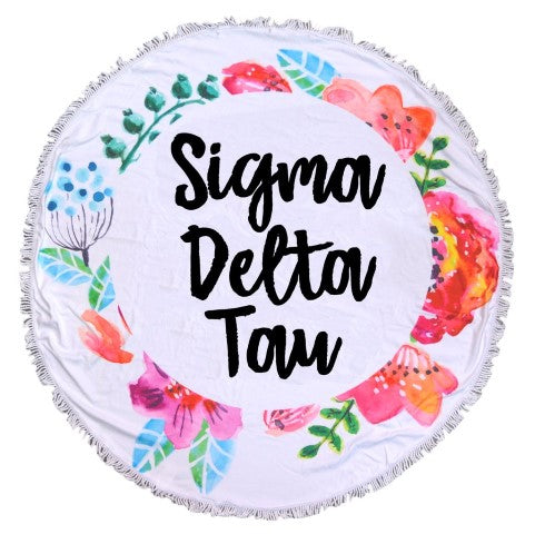 Sigma Delta Tau Floral Fringe Towel Blanket