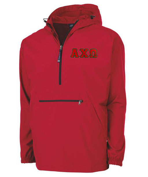 Alpha Chi Omega Embroidered Pack and Go Pullover