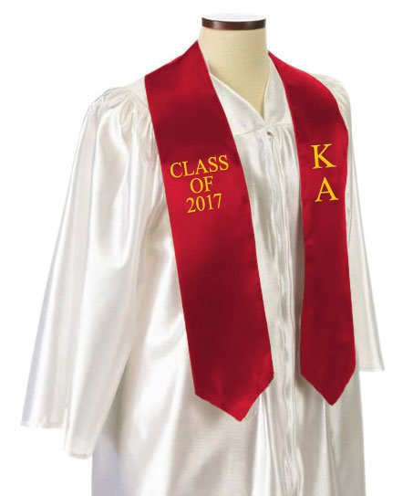Kappa Alpha Classic Colors Embroidered Grad Stole