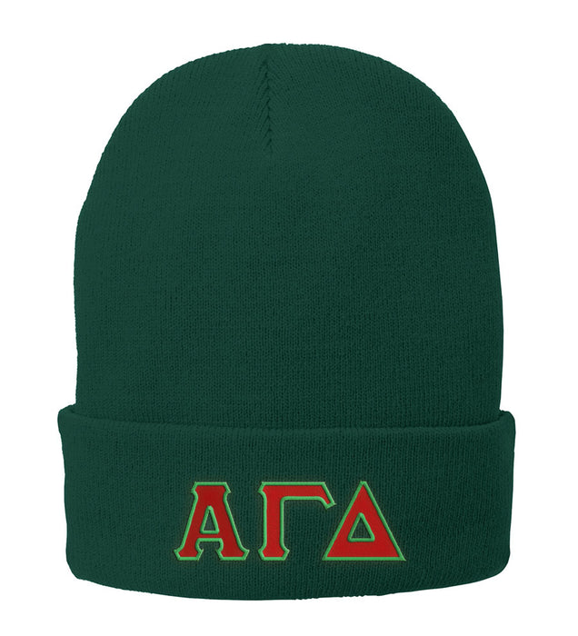 Alpha Gamma Delta Lettered Knit Cap