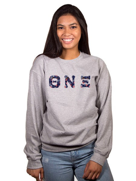 Sweatshirts Crewneck Sweatshirt with Sewn-On Letters