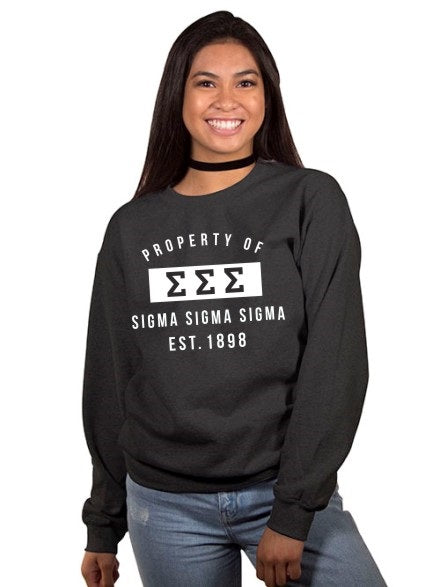 Sigma Sigma Sigma Property of Crewneck Sweatshirt