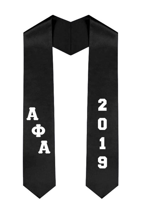 Alpha Phi Alpha Slanted Grad Stole with Letters & Year