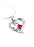 Alpha Chi Omega Sterling Silver Heart Pendant with Colored Swarovski Crystal