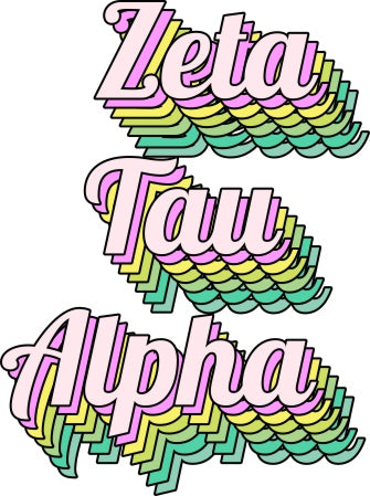 Zeta Tau Alpha Greek Stacked Sticker