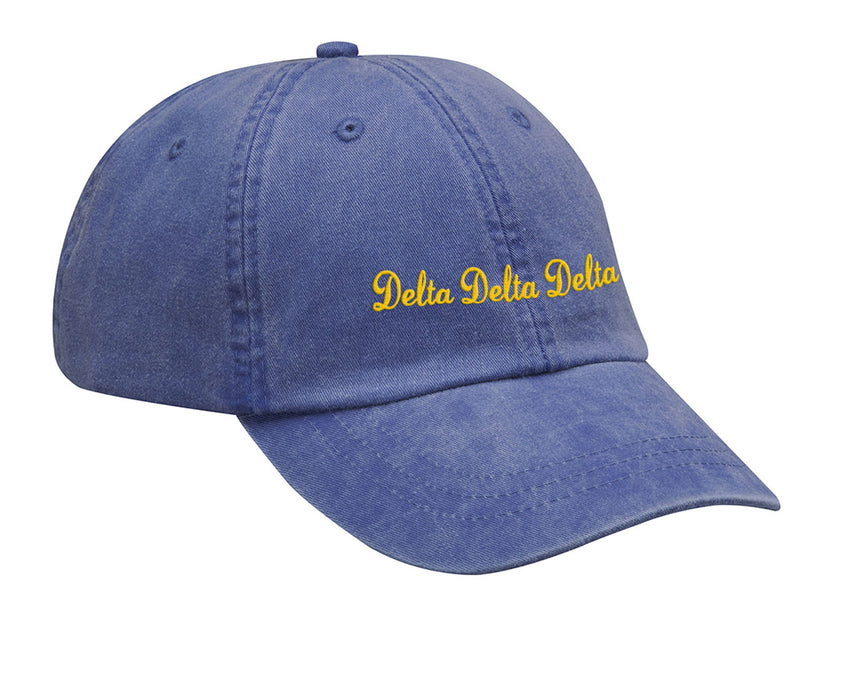 Delta Delta Delta Cursive Embroidered Hat