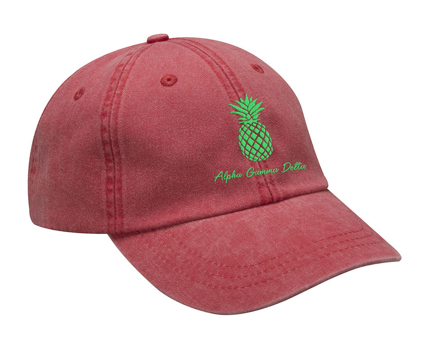 Alpha Gamma Delta Pineapple Embroidered Hat