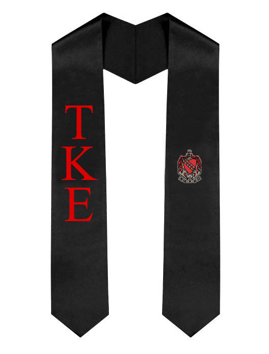 Tau Kappa Epsilon Lettered Graduation Sash Stole with Crest