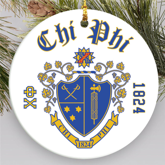 Chi Phi.jpg Round Crest Ornament