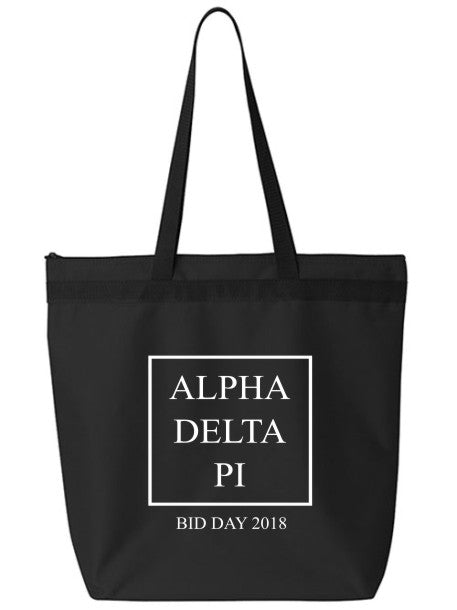 Alpha Delta Pi Box Stacked Event Tote Bag