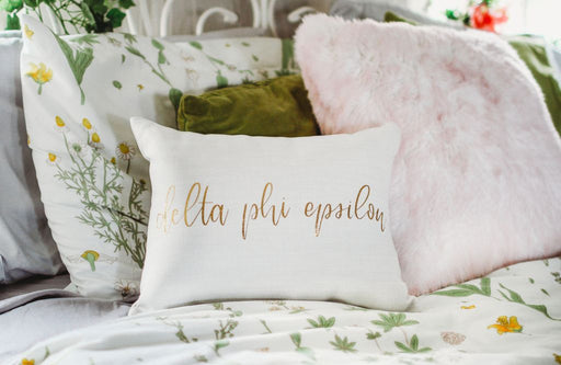 Delta Phi Epsilon Gold Print Throw Pillow
