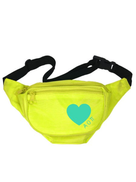 Alpha Omicron Pi Scribbled Heart Fanny Pack