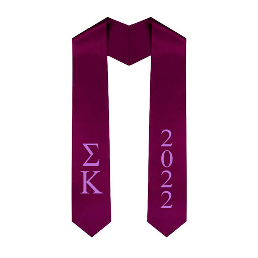 Sigma Kappa Vertical Grad Stole with Letters & Year