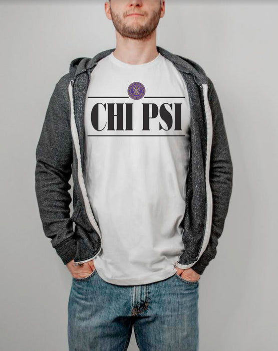 Chi Psi Double Bar Crest T-Shirt