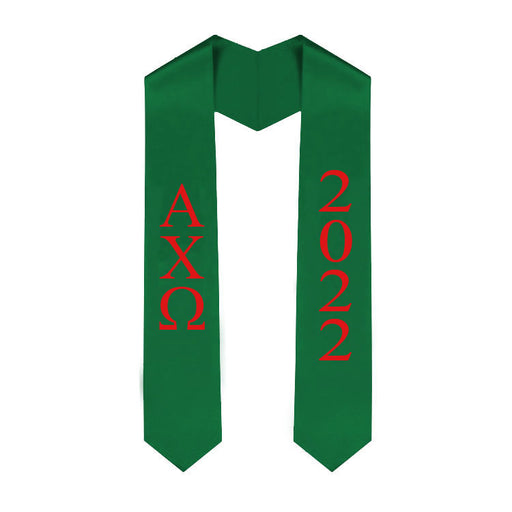 Alpha Chi Omega Vertical Grad Stole with Letters & Year