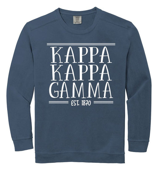 Kappa Kappa Gamma Comfort Colors Custom Sorority Sweatshirt