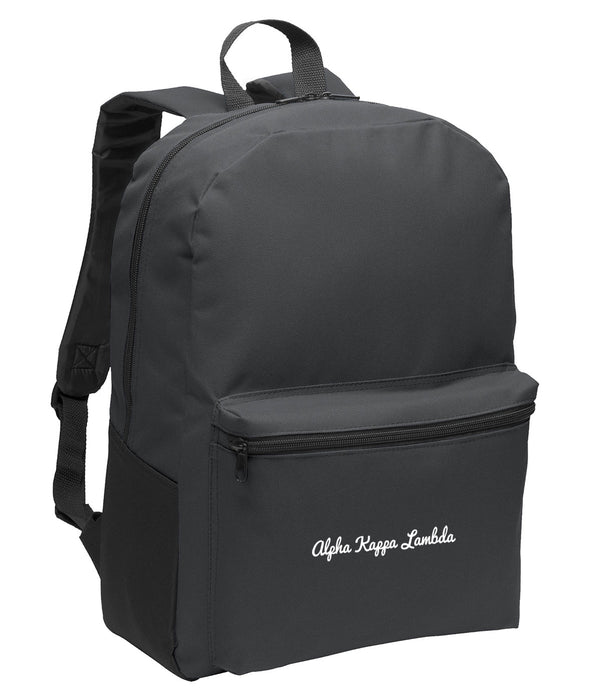 Alpha Kappa Lambda Cursive Embroidered Backpack