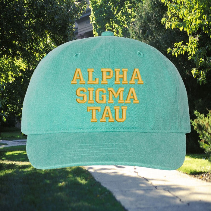 Alpha Sigma Tau.jpg Comfort Colors Varsity Hat
