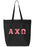 Alpha Chi Omega Large Zippered Tote Bag with Sewn-On Letters
