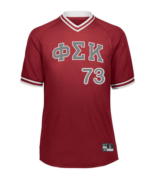 Phi Sigma Kappa Retro V-Neck Baseball Jersey