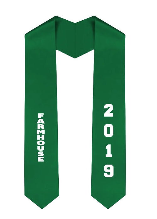 Farmhouse Slanted Grad Stole with Letters & Year