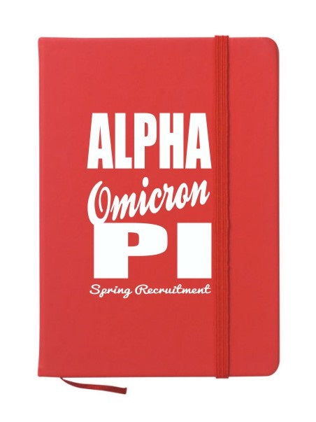 Alpha Omicron Pi Cursive Impact Notebook