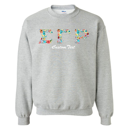 Sigma Gamma Rho Crewneck Letters Sweatshirt with Custom Embroidery