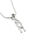 Alpha Omicron Pi Sterling Silver Lavaliere Pendant with Clear Swarovski Crystal