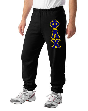 Phi Lambda Chi Sweatpants with Sewn-On Letters