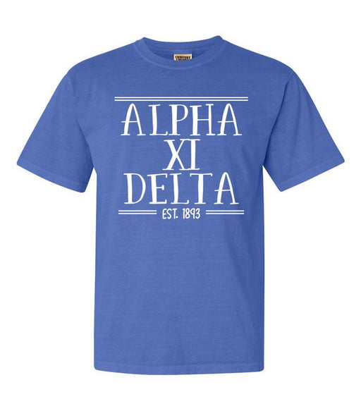 Alpha Xi Delta Custom Comfort Colors Crewneck T-Shirt