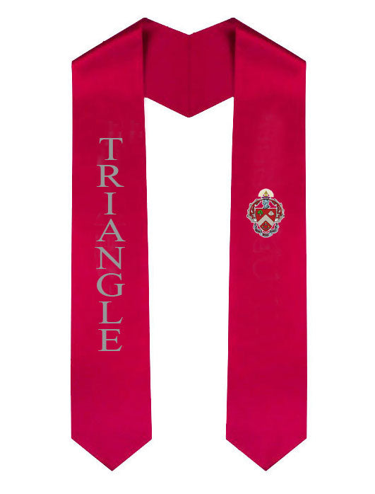 Triangle Lettered Graduation Sash Stole with Crest