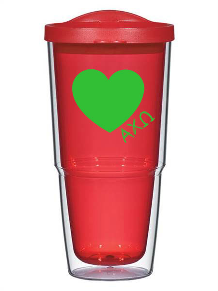 Drinkware Heart 24 oz Tumbler with Lid