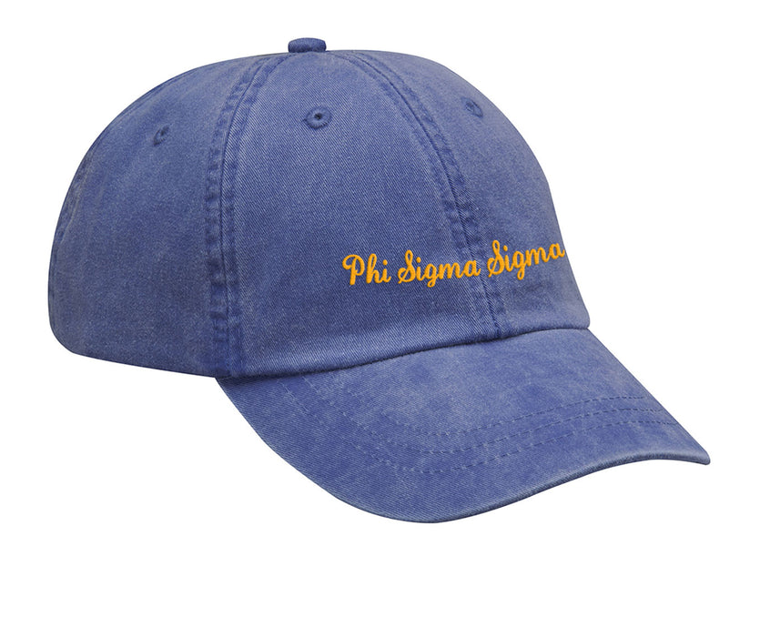 Phi Sigma Sigma Cursive Embroidered Hat