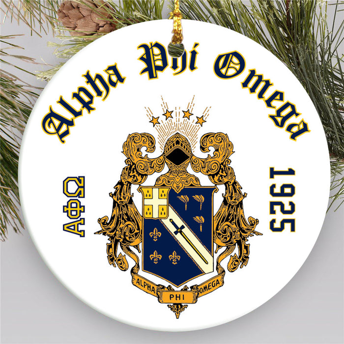 Alpha Phi Omega.jpg Round Crest Ornament