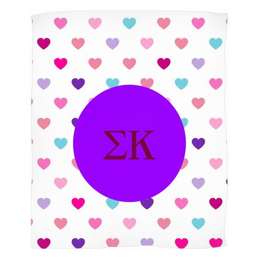 Blankets Sigma Kappa Hearts Fleece Blankets