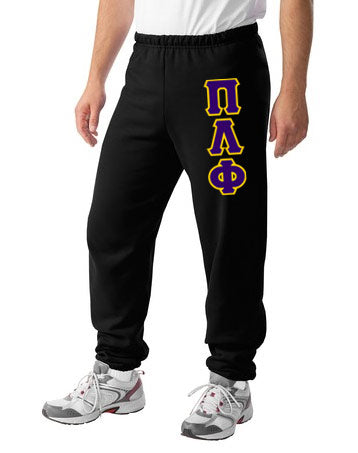 Pi Lambda Phi Sweatpants with Sewn-On Letters