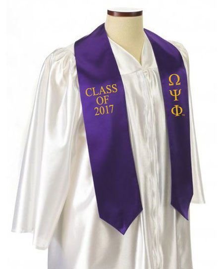 Omega Psi Phi Classic Colors Embroidered Grad Stole