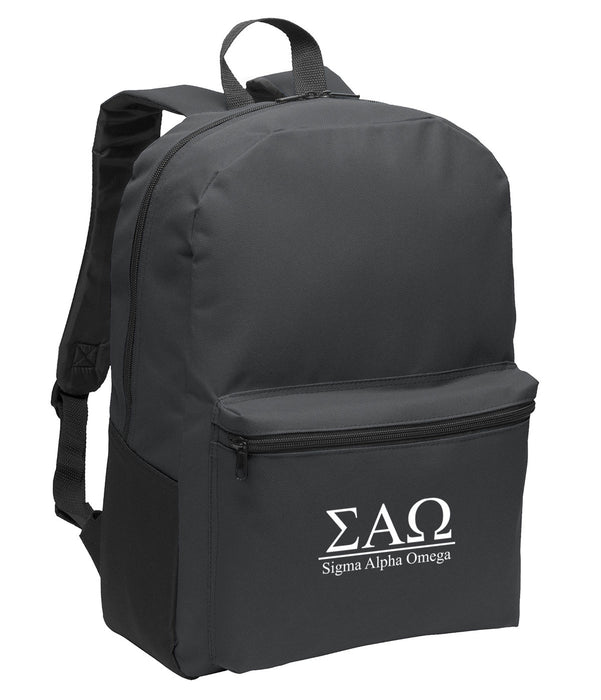 Sigma Alpha Omega Collegiate Embroidered Backpack
