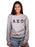 Alpha Chi Omega Crewneck Sweatshirt with Sewn-On Letters