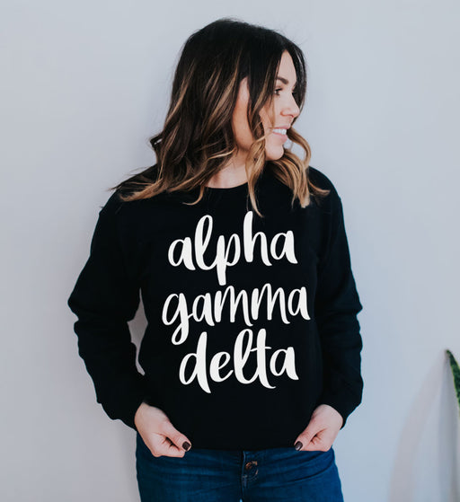 Alpha Gamma Delta Superscript Crewneck Sweatshirt