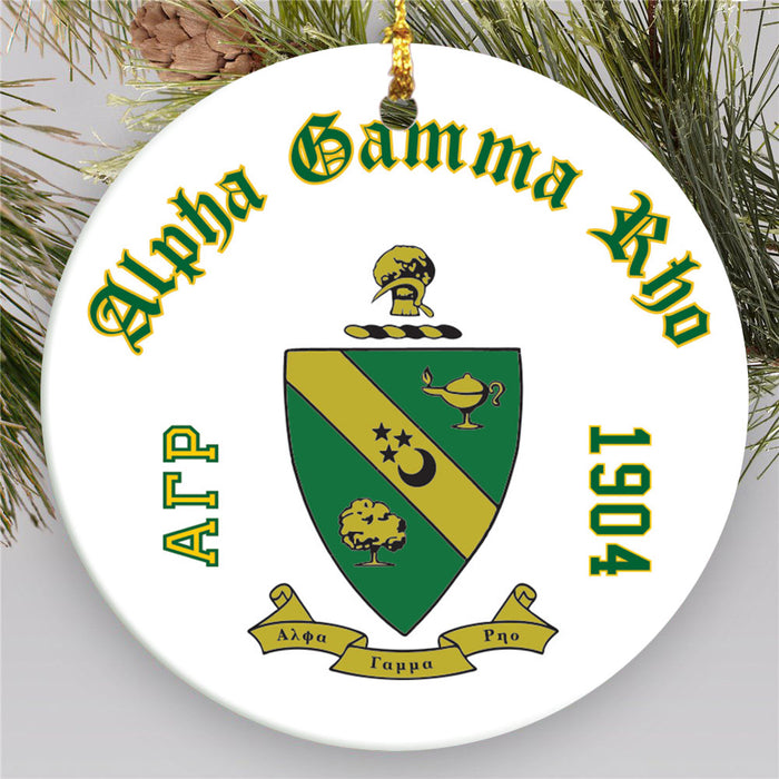 Alpha Gamma Rho.jpg Round Crest Ornament