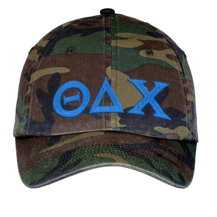 Theta Delta Chi Letters Embroidered Camouflage Hat