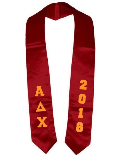 Fraternity Vertical Grad Stole with Letters & Year