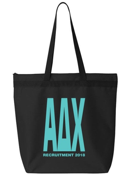 Alpha Delta Chi Impact Letters Zippered Poly Tote