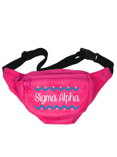 Sigma Alpha Dotted Chevron Fanny Pack